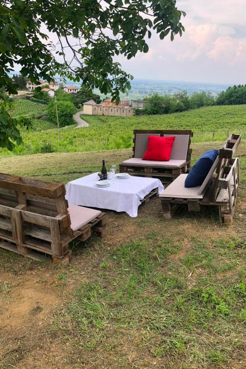 Picnic con vista panoramica nei vigneti di una Cantina biologica in Oltrepò Pavese