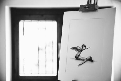 Illustrazione di una mamma con bambino realizzata durante il corso creativo vicino a Como