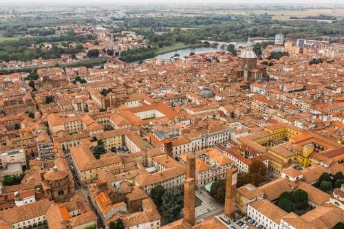 Centro storico di Pavia visto dall'alto area di gioco dell'escape game urbano