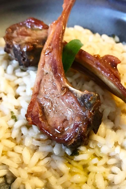 Primo piatto a base di riso incluso nella cena del contadino in una azienda agricola biologica della Valtellina in Lombardia