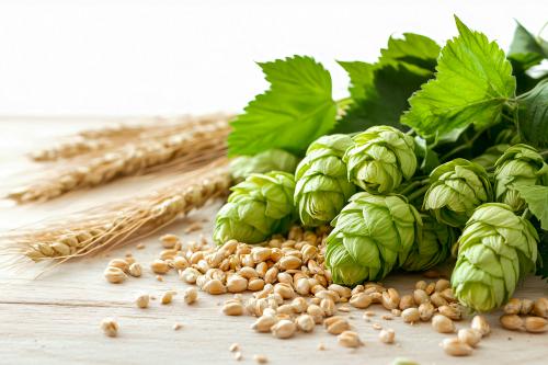 Luppolo verde e cereali sono le materie prime utilizzate per produrre la birra agricola che si può degustare vicino al lago d'Iseo in Lombardia