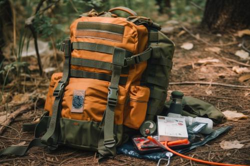 Zaino per le escursioni con il necessario per sopravvivere nella natura durante il corso base di survival vicino a Bregamo